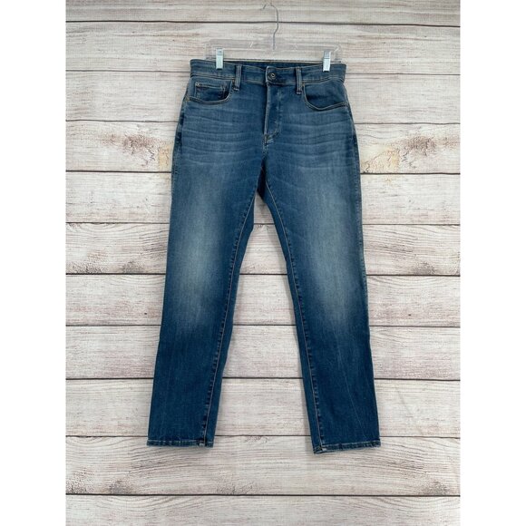 G‎ Star Raw 3301 Slim Leg Jeans Men's Size 30x30 Blue Medium Wash Denim - Picture 1 of 16